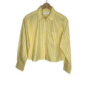 Banana Republic Factory Long Sleeve Button Up Top M Butter Yellow 2025 Style